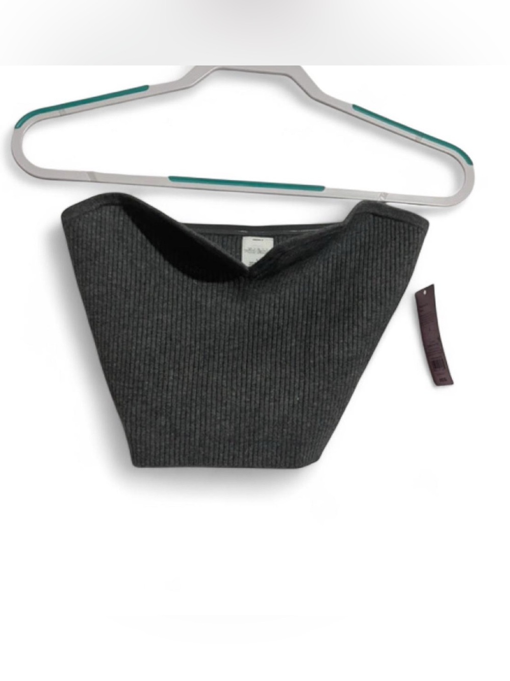 NWT Wild Fable Gray Ribbed Knit Tube Top Crop Sweater Size Large